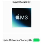 MacBook Air M3 Chip 8 core CPU 8 Core GPU 8gb RAM 256gb SSD 13.6” Space Grey