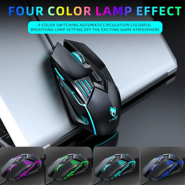 T-WOLF G560 6D 3200 DPI Wired RGB Gaming Mouse