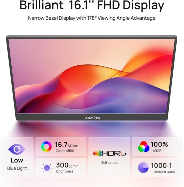 ARZOPA Z1C Europe-A 16.1Inch 72% Color Gamut 144Hz