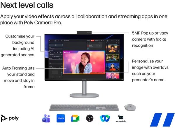 HP OmniStudio X 27 AIO AI PC 27-CS1014 Core Ultra 7 256V 16gb RAM 1Tb SSD 27 Inch 4K  Windows 11 ENG KB