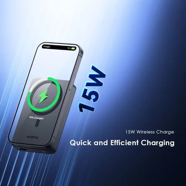 Oraimo MagPower 15 OPB-7102W 10000mAh magnetic wireless and wired power bank available in black and white