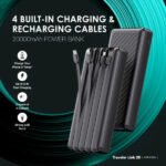Oraimo Traveler Link 20 OPB-P5201 20,000mAh power bank with 4 built in charging & recharging cables