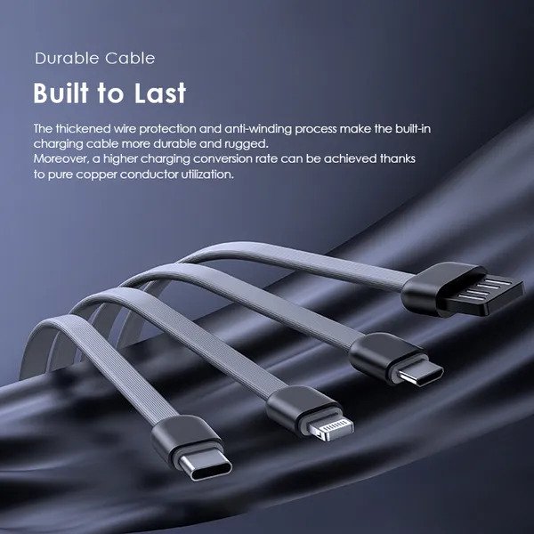 Oraimo Traveler Link 20 OPB-P5201 20,000mAh power bank with 4 built in charging & recharging cables