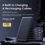 Oraimo Traveler Link 20 OPB-P5201 20,000mAh power bank with 4 built in charging & recharging cables
