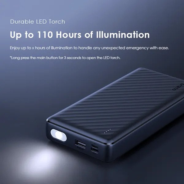Oraimo Traveler Link 20 OPB-P5201 20,000mAh power bank with 4 built in charging & recharging cables