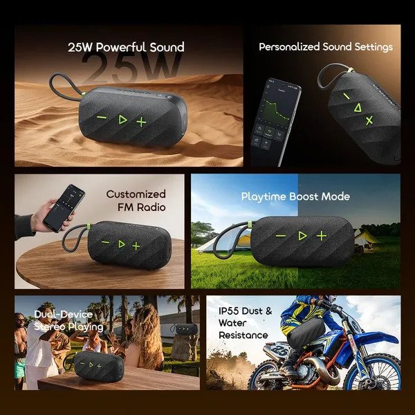 oraimo SpaceBox Active 25W Portable Speaker with FM Radio & Custom EQ OBS-680