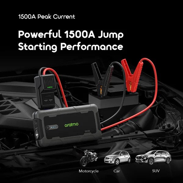 oraimo power Spark 1500A 12V Car Jump Starter with 10,000mAh Power bank