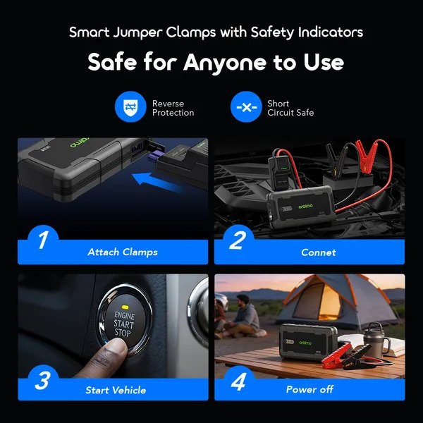 oraimo power Spark 1500A 12V Car Jump Starter with 10,000mAh Power bank