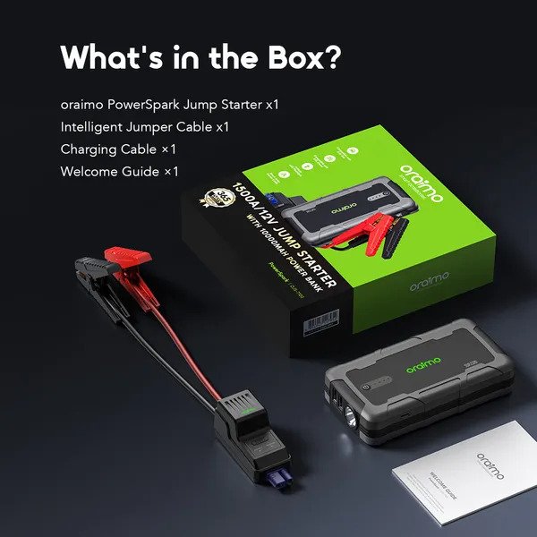 oraimo power Spark 1500A 12V Car Jump Starter with 10,000mAh Power bank