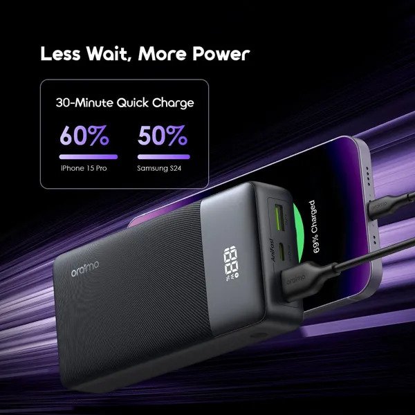 Oraimo PowerNova Q21 OPB-7200Q 22.5W 20,000mAh Fast Power Bank with smart digital display