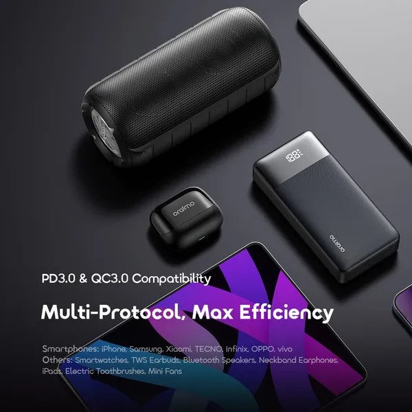 Oraimo PowerNova Q21 OPB-7200Q 22.5W 20,000mAh Fast Power Bank with smart digital display