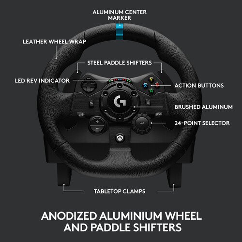 Logitech G G923 TRUEFORCE Sim Racing Wheel and Pedals for PC, Xbox X|S & Xbox One