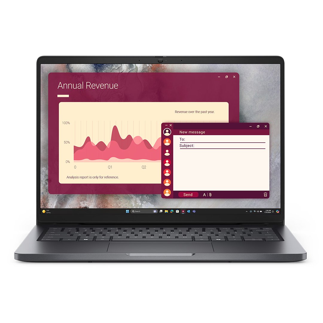 Dell Pro 14 PC14250 Core i7 150U 16gb RAM 512gb SSD 14” Ubuntu Platinum Fingerprint reader