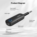 UGREEN CM403 Bluetooth 5.0, 2 in 1  Receiver & Transmitter with upto 8hrs Battery Life