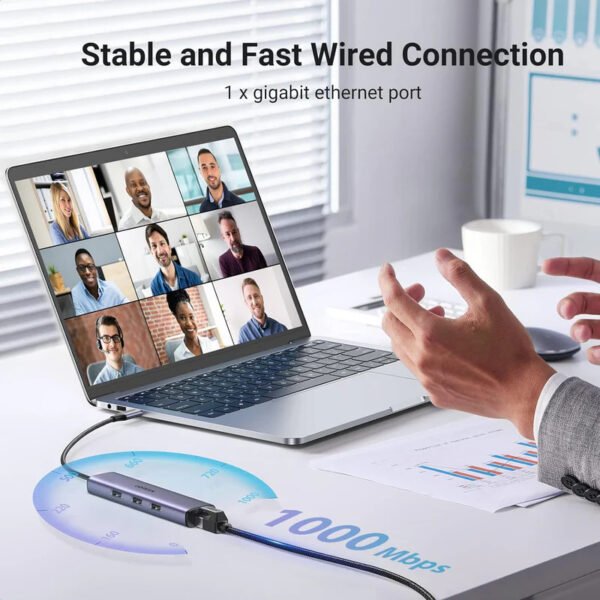 UGREEN CM475 USB 3.0-to 3*USB HUB + Gigabit Converter