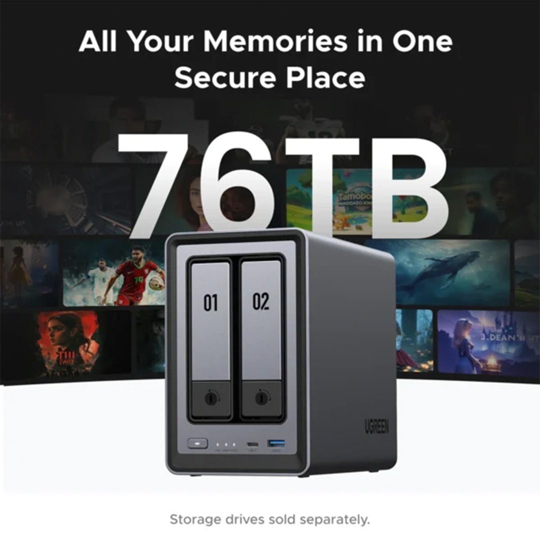 UGREEN CM670 DPXP2800 2 BAY desktop NAS Lapymania 2